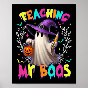 Poster Professor Retro Spooker Ensinando Meu Boos Hallowe