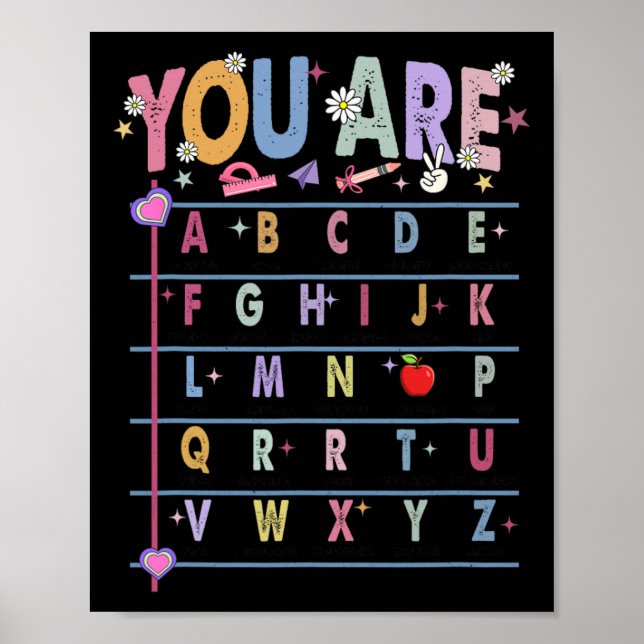 Poster Professor Você É Letras Alfabeto Aprenda Abcs Volt (Frente)
