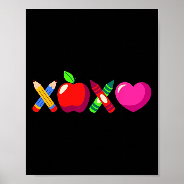 Poster Professor Xoxo Dia dos Namorados Lápis e Maçã 3  (Frente)