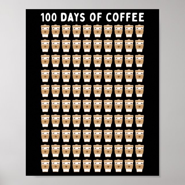 Poster Professora 100 Cafés 100º Dia da Escola (Frente)