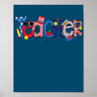 Poster Professora Americana Do 4º De Julho