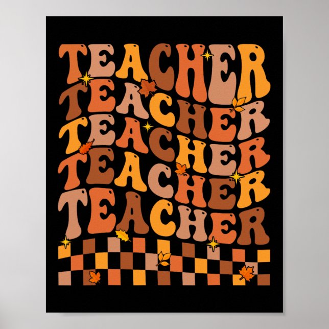 Poster Professora Cheia Autumn Vibes De Volta À Escola Ma (Frente)