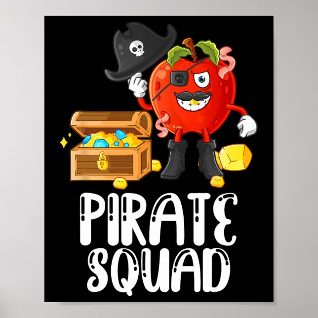 Poster Professora Da Apple Engraçada Do Esquadrão Pirata  (Frente)