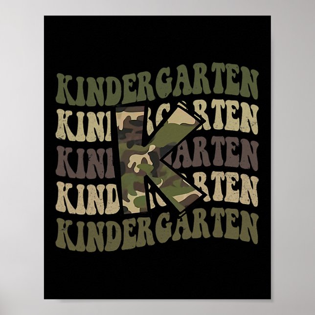 Poster Professora Da Camouflage Boy Do Jardim Do Infantil (Frente)