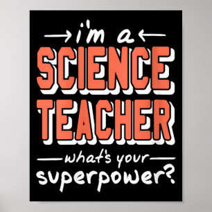 Poster Professora de Ciências Feminina Superwer Divertida
