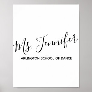 Poster Professora de dança personalizada com script