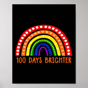 Poster Professora De Diversão Brilhante Days 100º Dia Da