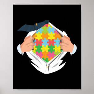 Poster Professora de Educação Especial do Super Herói Aut