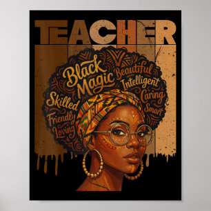 Poster Professora de História Negra Mulher Afro-Americana