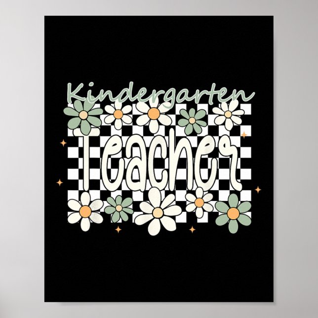 Poster Professora de Jardim de Infância Flor de Margarida (Frente)