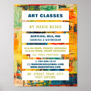 Poster Professora de pintura por Abstrato multicoloração,