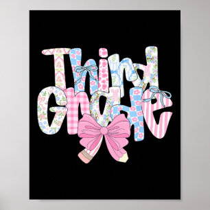 Poster Professora de Terceira Série Preppy Azul Floral Co