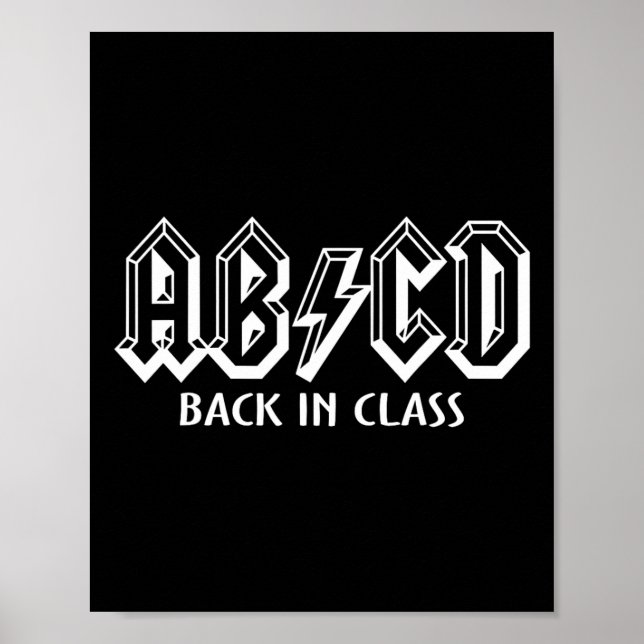 Poster Professora Divertida ABCD Volta A Ensinar Em Clas (Frente)