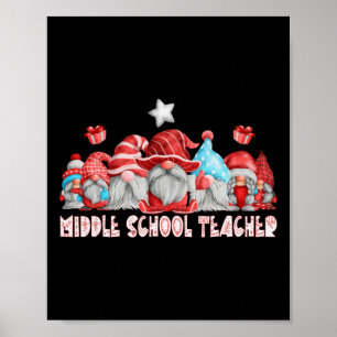 Poster Professora Do Ensino Médio Trabalho De Natal Gnomo