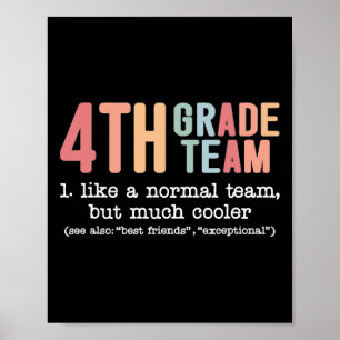 Poster Professora Equipe Do 4º Grau Como Equipe Normal, M