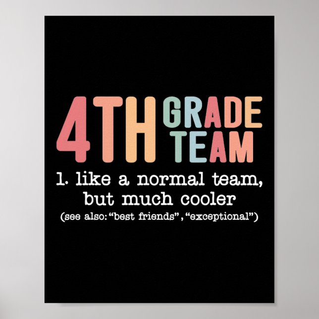 Poster Professora Equipe Do 4º Grau Como Equipe Normal, M (Frente)