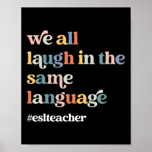 Poster Professora ESOL — Estudante do ESL — Fofo de volta