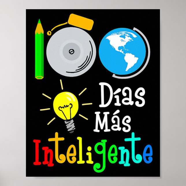 Poster Professora Espanhola 100 Dias Mais Inteligente 100 (Frente)