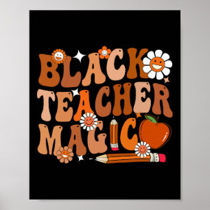 Poster Professora Groovy Black Teacher M - História Negra