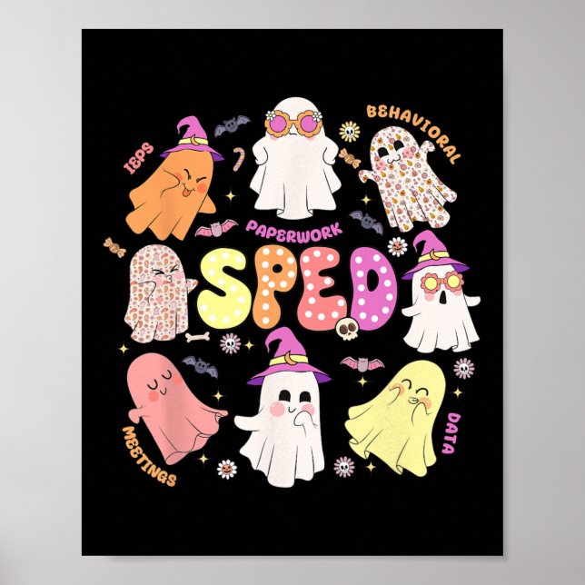 Poster Professora Halloween Spooky Equipe Especial de Edu (Frente)