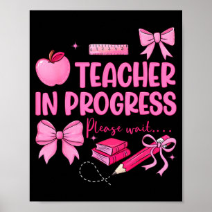 Poster Professora mulher em andamento linda coquete laço