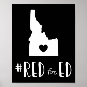 Poster Professora Red For Ed Idaho Public Education 9