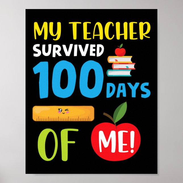 Poster Professora Sobreviveu A 100 Dias De Mim Divertido  (Frente)