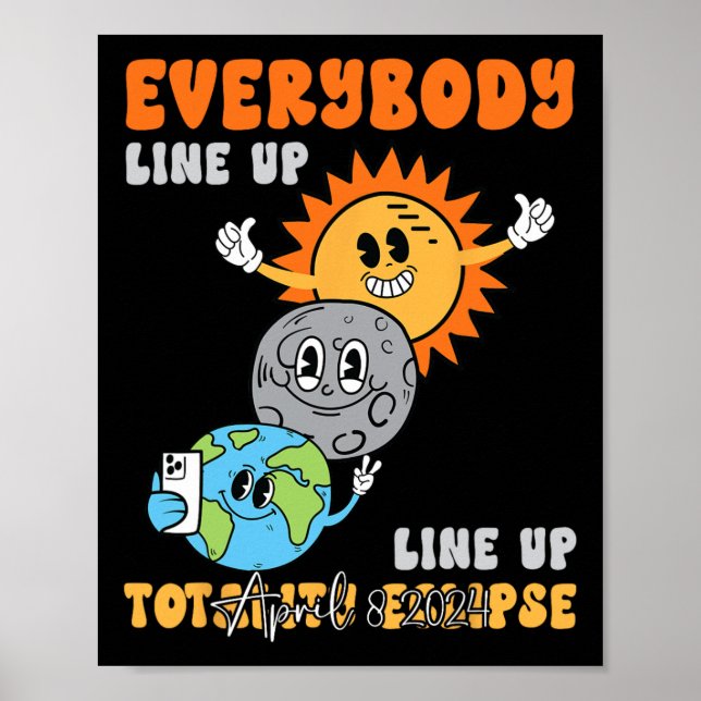 Poster Professora Solar Eclipse Abril 8 2024 Engraçada Fú (Frente)