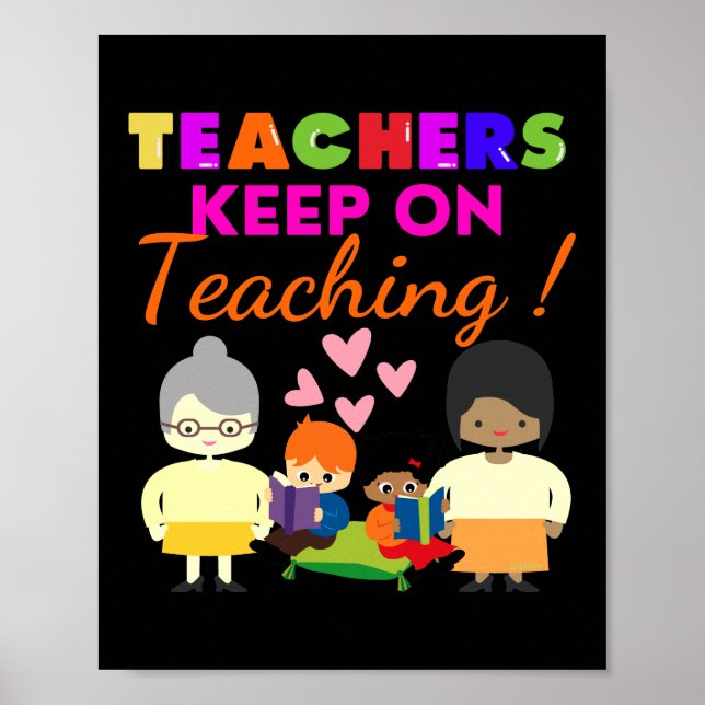 Poster PROFESSORES CONTINUAM ENSINANDO professor engraçad (Frente)