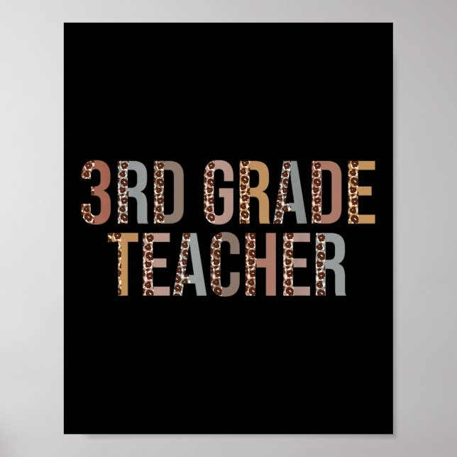 Poster Professores Da 3ª Série Leopard Fornecem Engraçado (Frente)