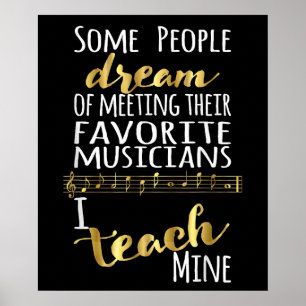 Poster Professores De Música Pessoas Sonham Músicos Ensin
