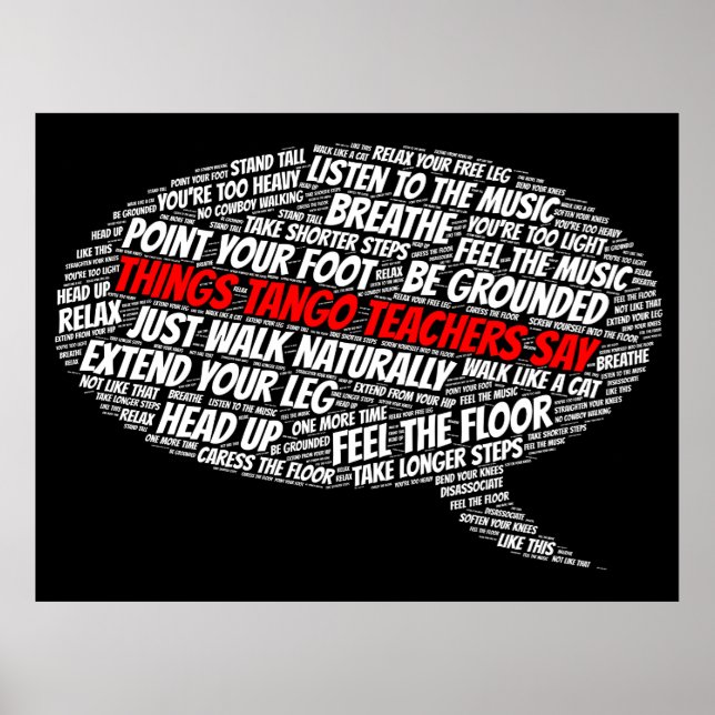 Poster Professores de Tango dizem arte de Tango argentino (Frente)