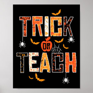 Poster Professores De Trick Ou Ensino Retro Halloween Hom
