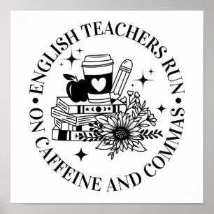 Poster Professores ingleses correm em cafeína e no Commas