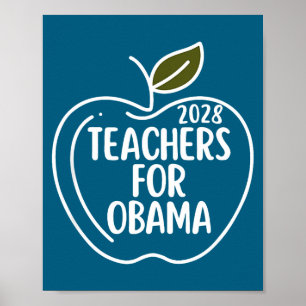 Poster Professores Para Obama 2028 Educadores Políticos C