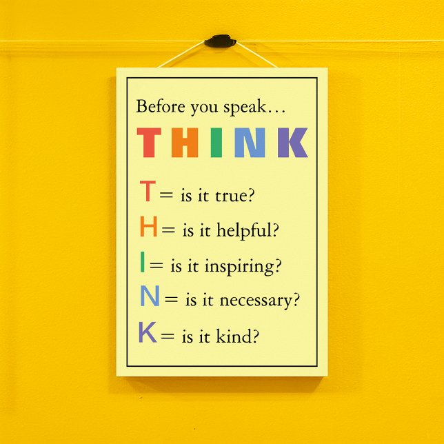 Poster Professores Pensam Encorajamento em Sala de Aula (THINK Teachers Classroom Encouragement Poster)