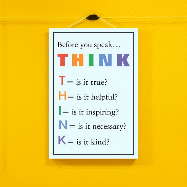 Poster Professores Pensam Encorajamento em Sala de Aula (THINK Teachers Classroom Encouragement Poster)