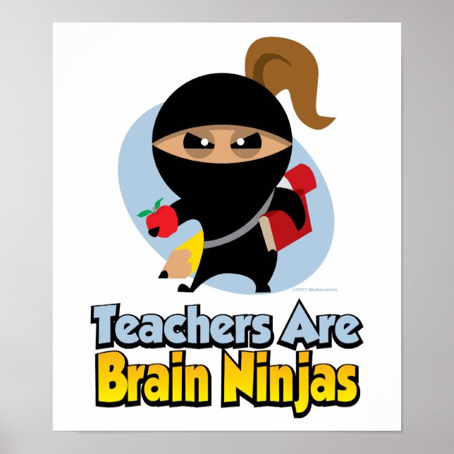 Poster Professores São Ninjas Cérebros (Frente)