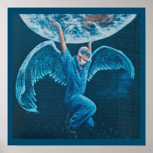 Poster Profissionais de saúde segurando tudo (Frente)