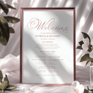 Poster Programa da Cerimônia de Casamento Caligrafia Eleg