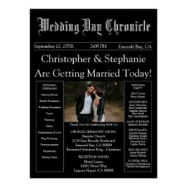 Pôster Programa de Casamento de Jornais do Código QR de F