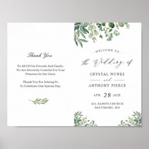 Poster Programa de Casamento Eucalyptus (Frente/Digital)
