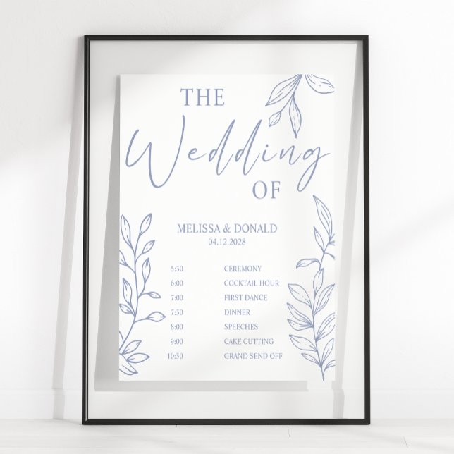 Poster Programa de Casamento Simples Flor Vinca Menor Cro (Criador carregado)