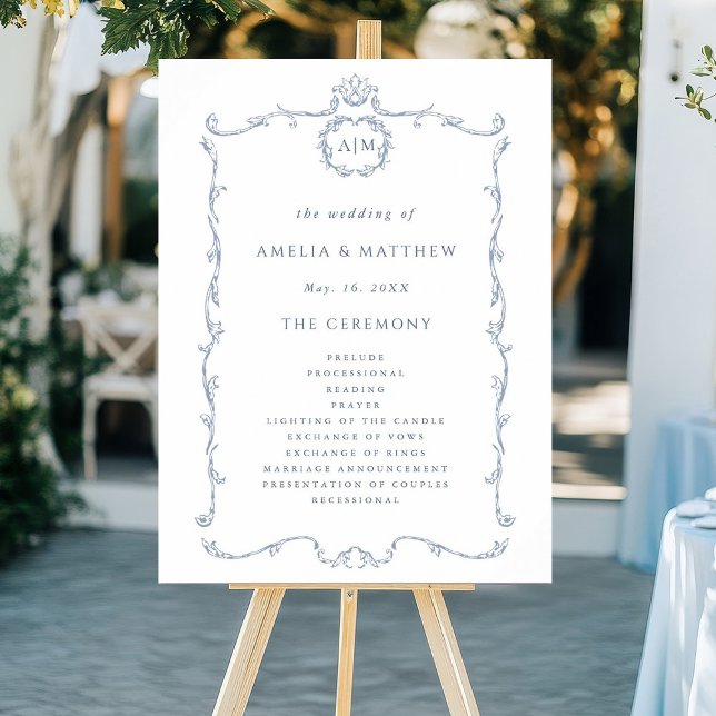 Poster Programa de Cerimônia de Casamento Clássico Modern (Criador carregado)