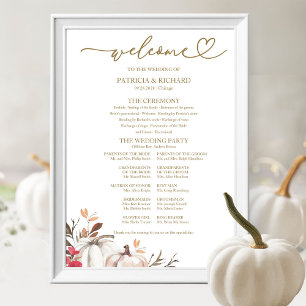 Poster Programa de Cerimônia de Casamento de Outono com A