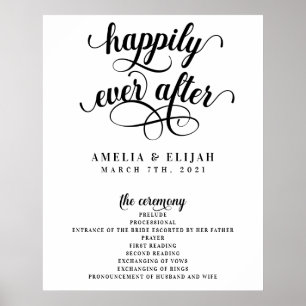 Poster Programa de Cerimônia de Casamento Felizes para Se
