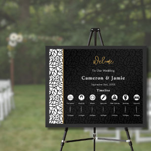 Poster Programa de Cronograma de Boas-vindas do Casamento
