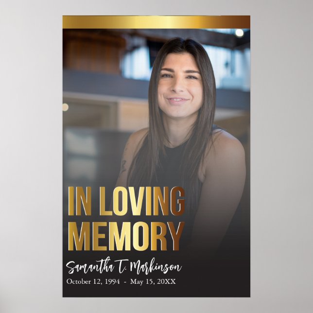 Poster Programa Funeral de Fotografias Douradas e Negras  (Frente)