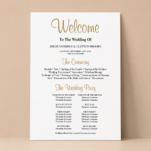 Poster Programa Simples de Cerimônia de Casamento