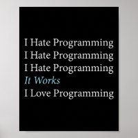 Programador Codificando Odeio Programação Amo